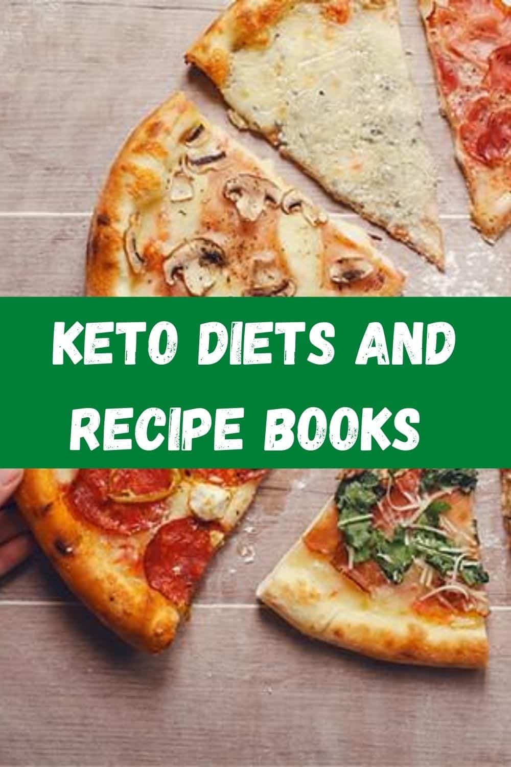 banner with a pizza advertising keto diets and recipes books