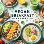 Vegan Breakfast Recipes featuring a variety of vegan breakfast items