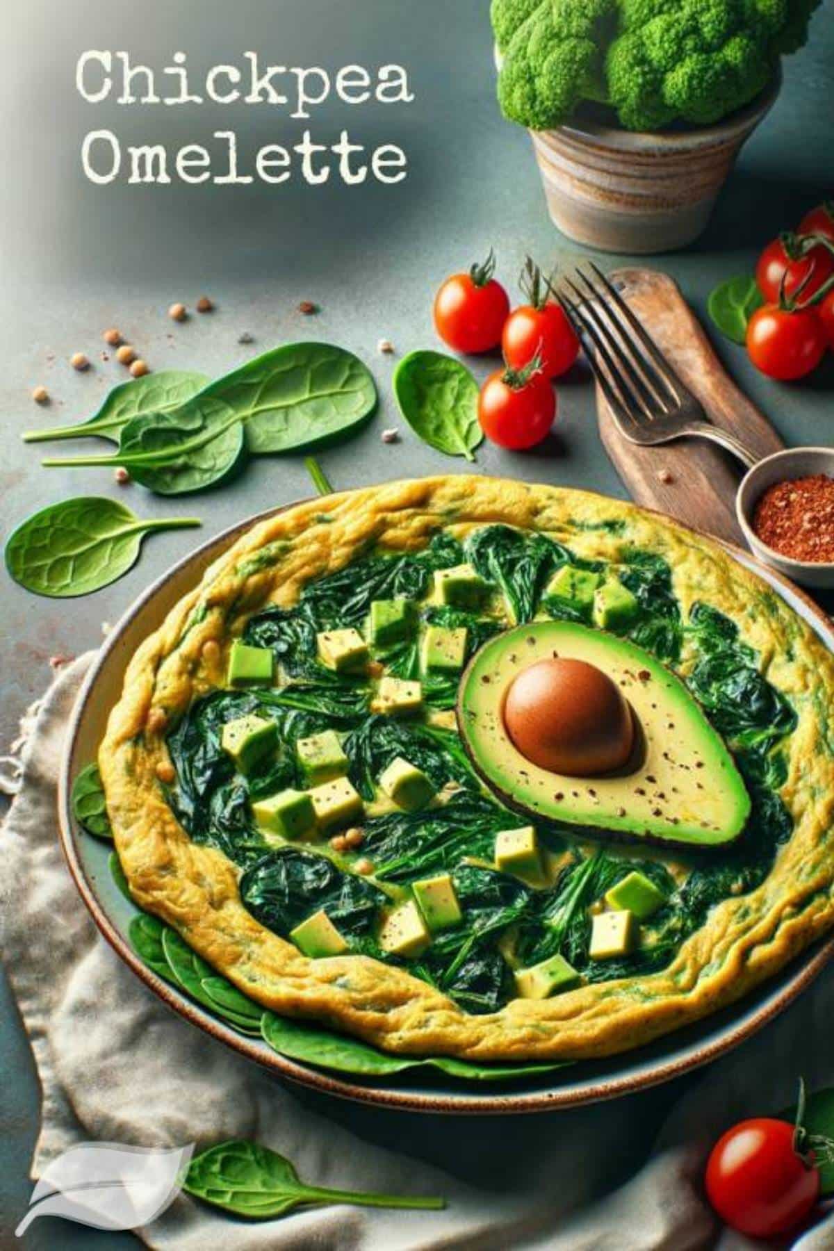 a vegan omelette made with chickpea flour