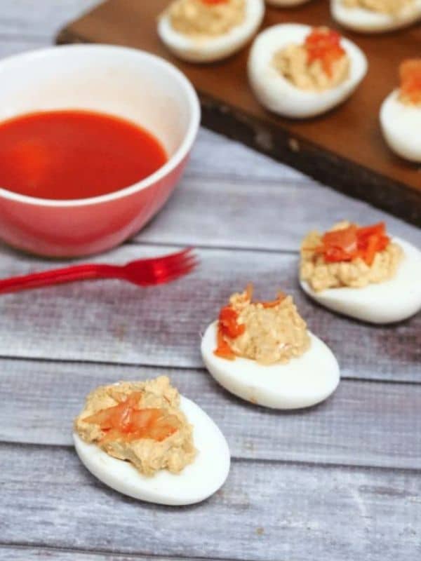 Spicy Deviled Eggs With Kimchi (Dairy-Free)