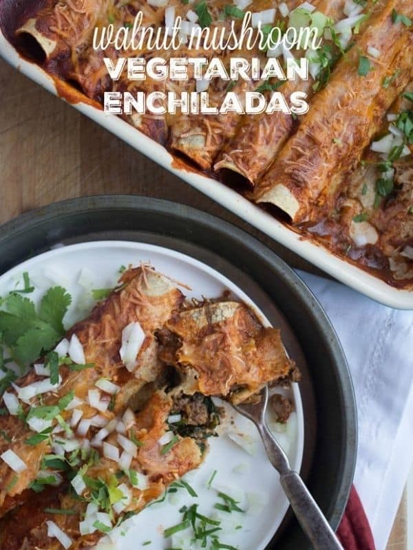 Walnut Mushroom gluten free Enchiladas (Vegetarian)
