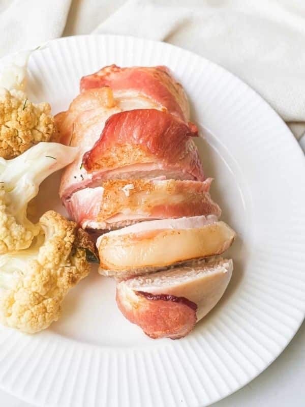 Air Fryer Bacon Wrapped Chicken Breast