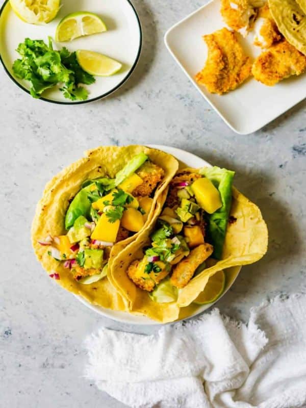 Mexican fish tacos Crispy Fish Tacos with Mango Salsa