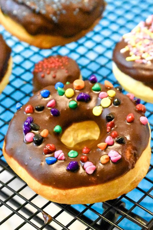 Easy Air Fryer Donuts with Chocolate Glaze