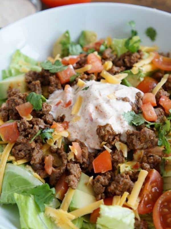 Easy Keto Taco Salad with Ground Beef