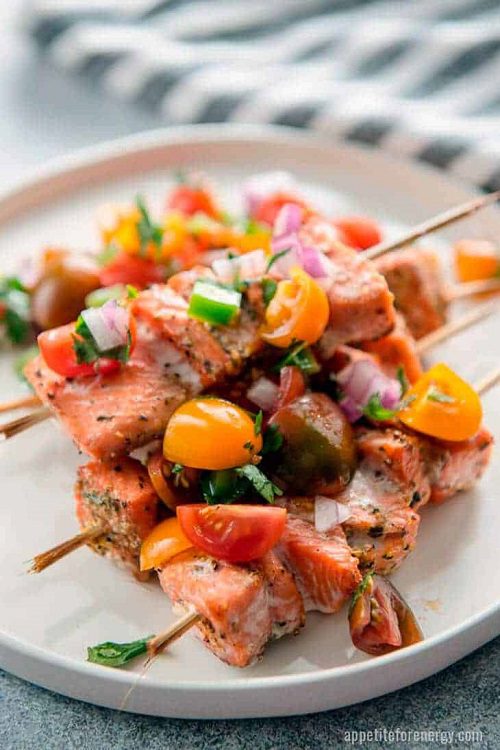 Keto Grilled Salmon Kabobs Recipe