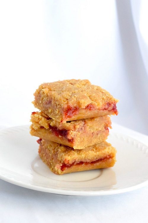 Low carb breakfast recipes Keto No Bake Peanut Butter and Jelly Bars