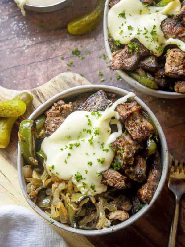 Philly Cheesesteak In A Bowl (Low Carb + Keto!)