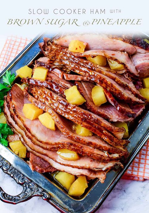 Ham recipes for Easter Slow Cooker Brown Sugar Pineapple Ham