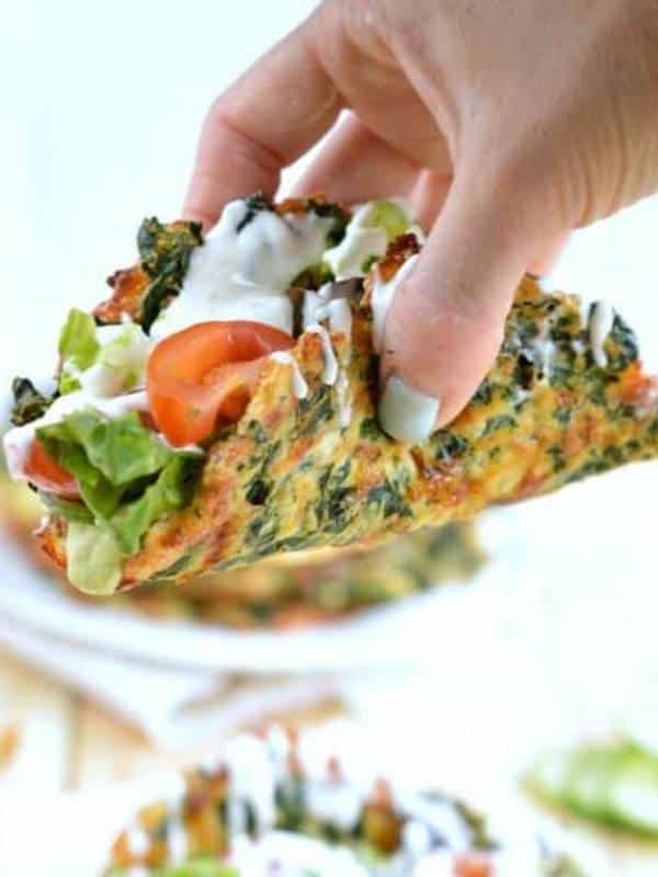 Spinach Cheese Taco Shells Keto + Low Carb