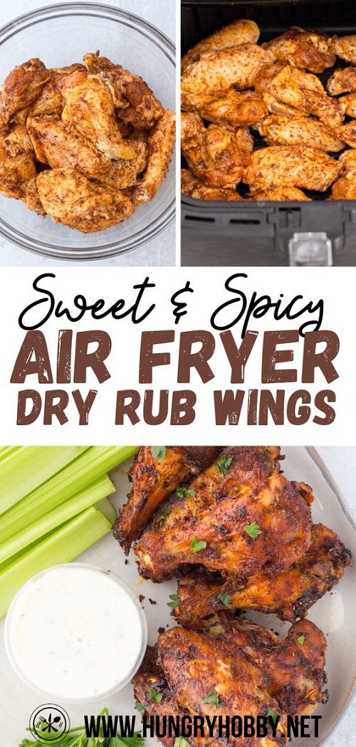Sweet and spicy dry rub air fryer chicken wings