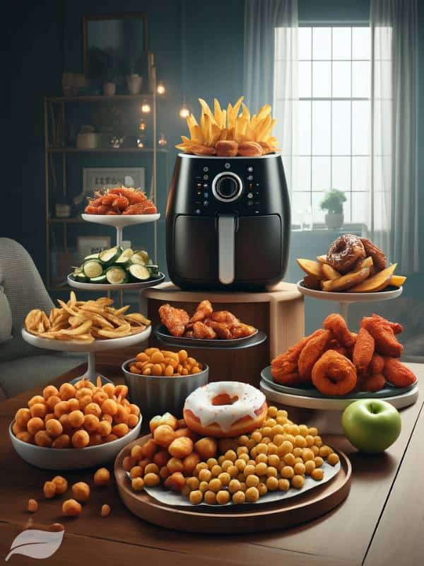 a diverse array of air fryer snacks,