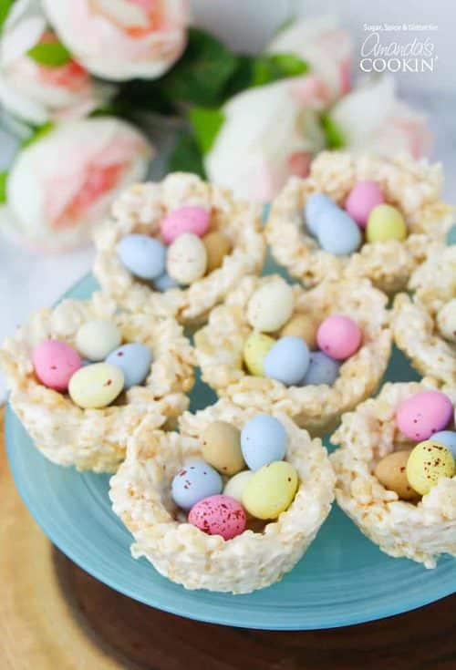 Easter desserts for kids Rice Krispie Nests