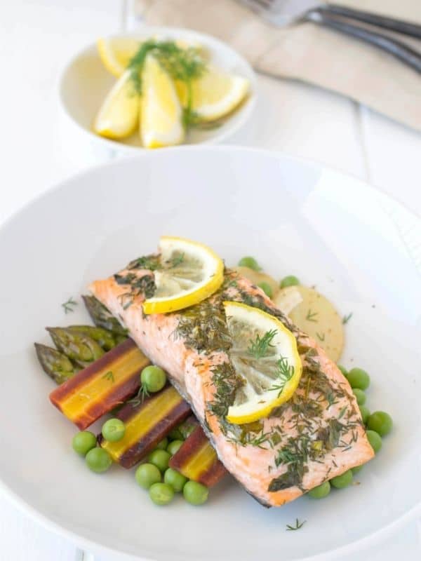 Baked Salmon With Spring Vegetables