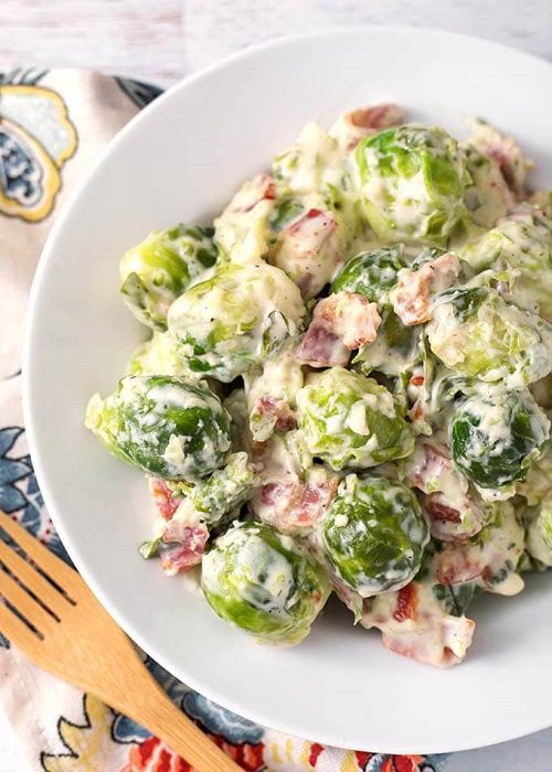 Instant Pot Creamy Bacon Brussels Sprouts