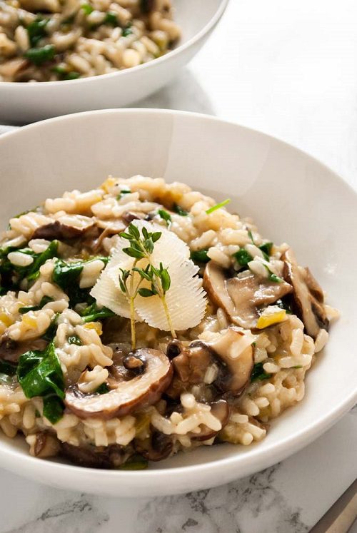 Mushroom and Spinach Risotto