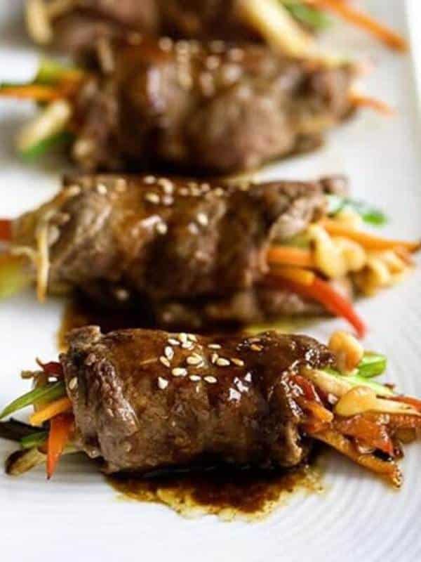 Asian Pan Seared Steak Rolls Recipe