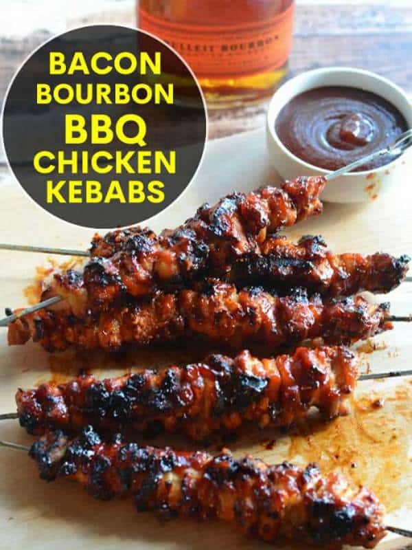 BBQ Chicken Kebabs - Bacon Bourbon Recipe