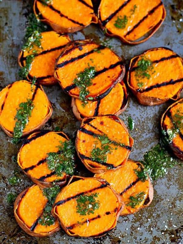 Grilled Sweet Potatoes With Cilantro Vinaigrette Recipe