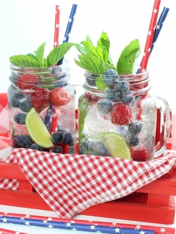 Raspberry and Blueberry Silver Tequila Mojito