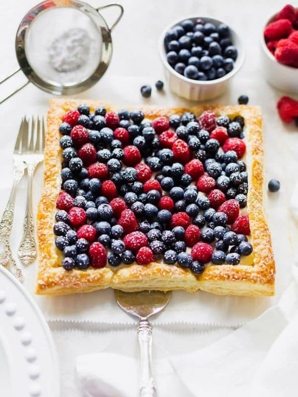Red, White & Blue Berry Tart - 4th of July Dessert