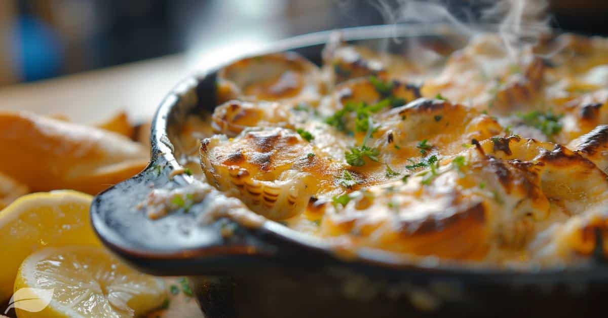 seafood casserole close up