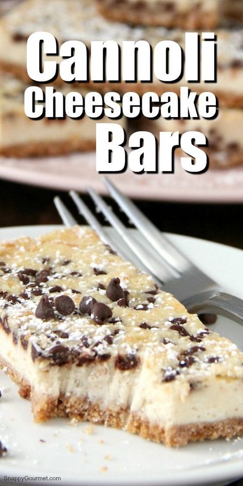 Cannoli Cheesecake Bars