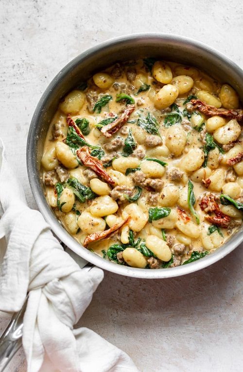 Recipes For Italian Sausages Creamy Tuscan Sausage Gnocchi (One Pan, 20 Minutes)