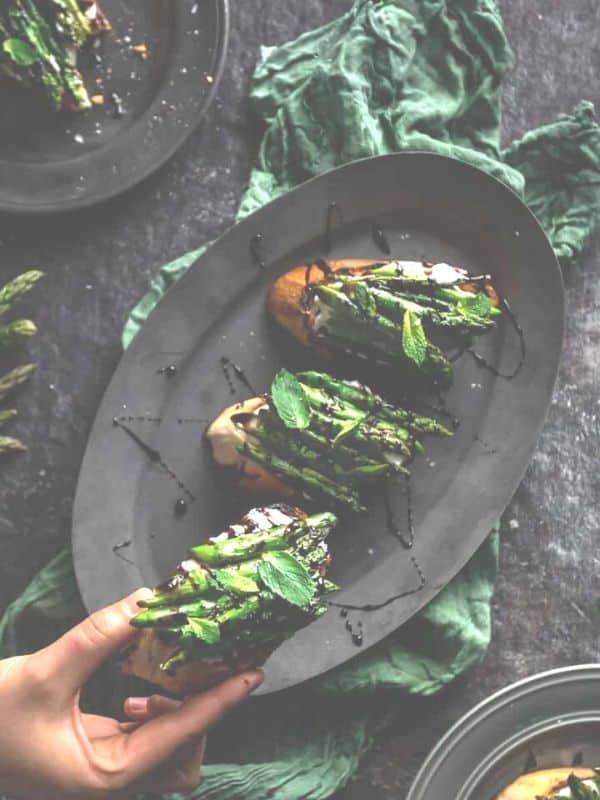 Grilled Asparagus & Whipped Ricotta Toast