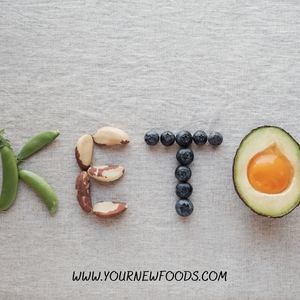 Keto spelt out with vegetables making up the letters