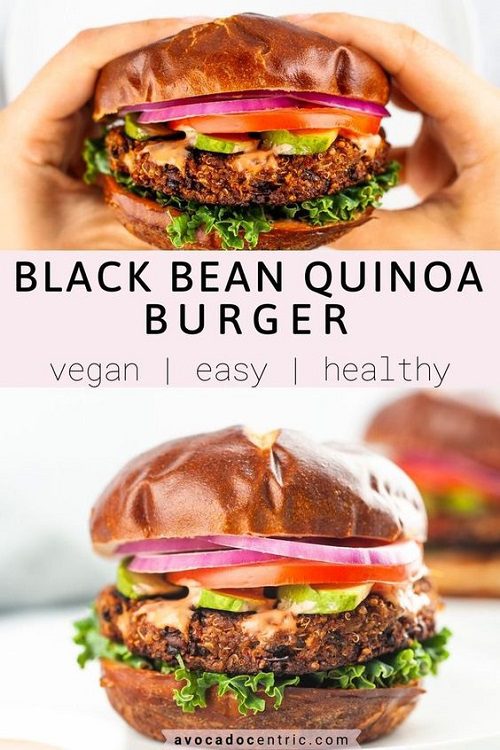 Vegan recipes with quinoa Black Bean Quinoa Burger (Vegan & Gluten-free)