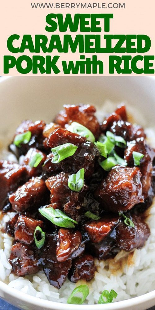 Sweet caramelized pork with rice