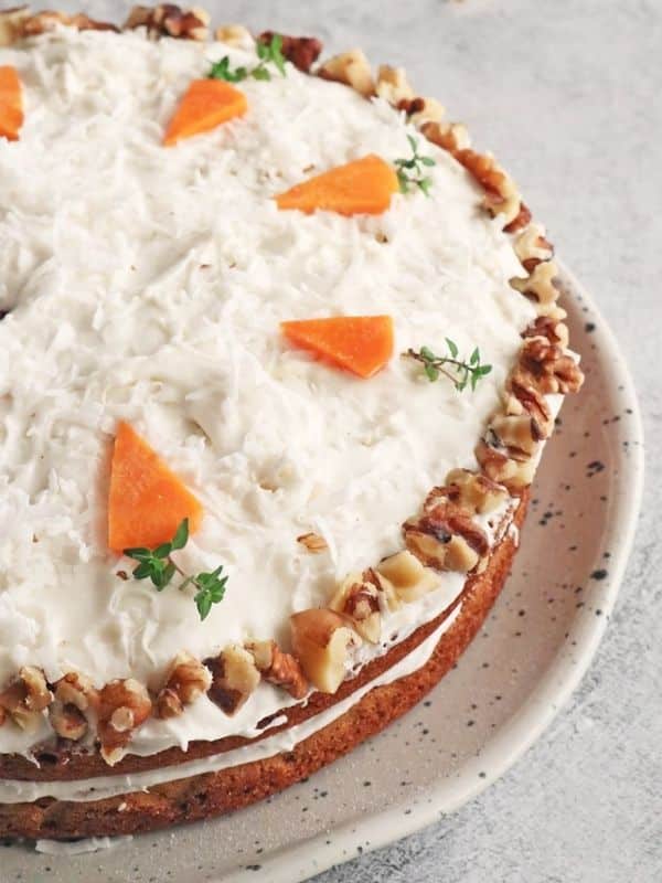 Vegan Carrot Cake with Cream Cheese Frosting