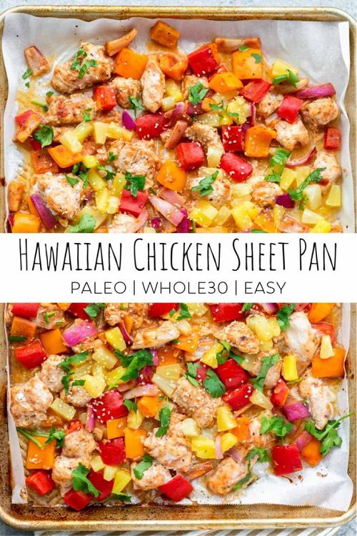 Hawaiian Chicken Sheet Pan Meal (Whole30 and Paleo)
