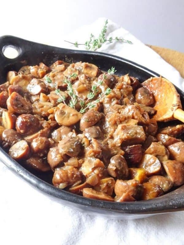 Chestnut Mushrooms with Roasted Chestnuts