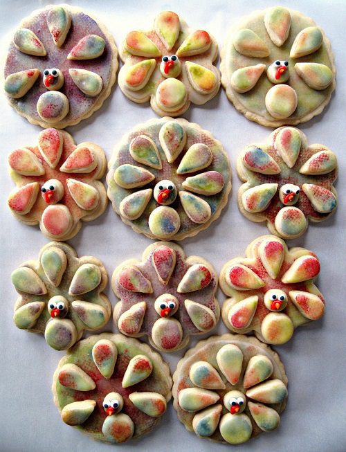 Cookie Recipes For Thanksgiving Painted Turkey Sugar Cookies