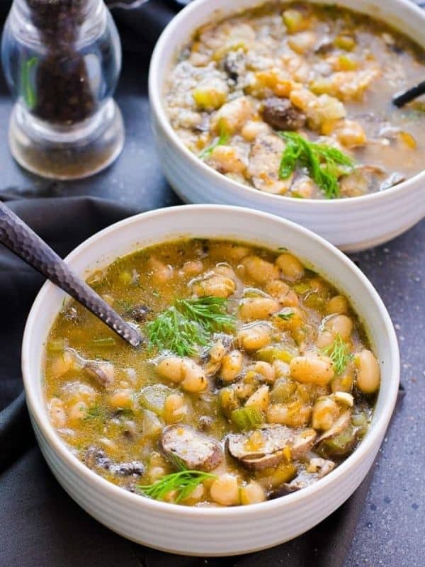 Vegetarian Mushroom Recipes Bean Mushroom Soup