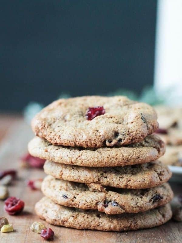 Cranberry Pistachio Cookies (gluten free, vegan)
