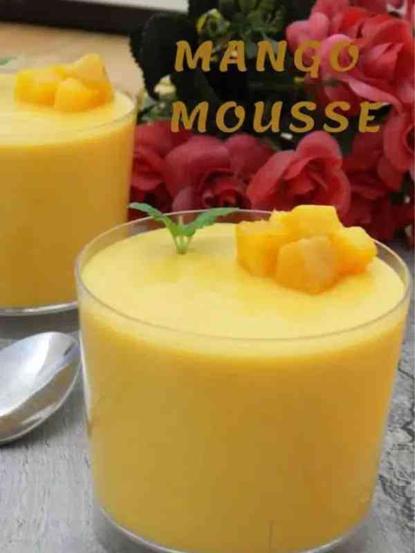 Mango Mousse Recipe - Eggless Mango Mousse