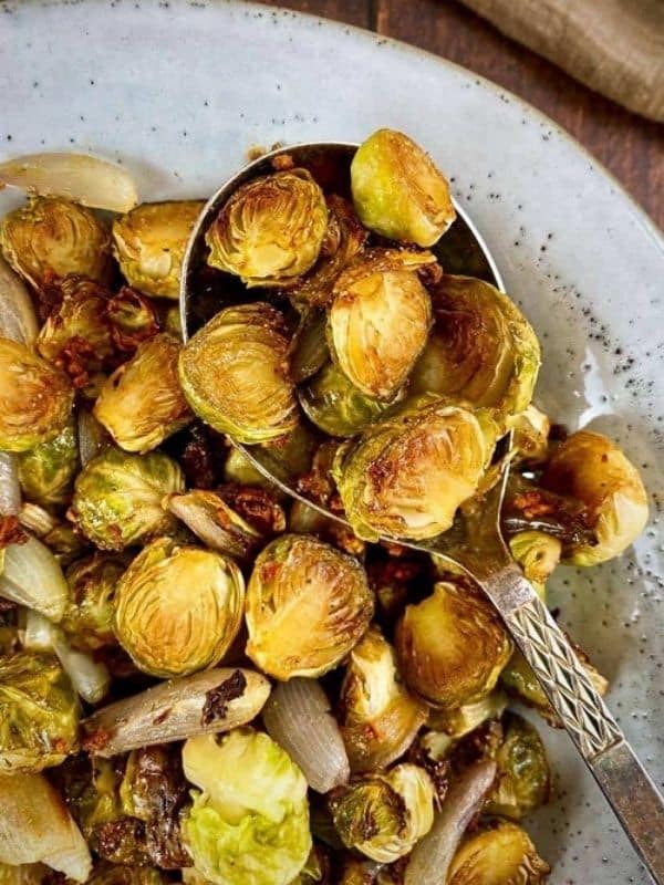 Maple Balsamic Roasted Brussels Sprouts (Oil-Free)