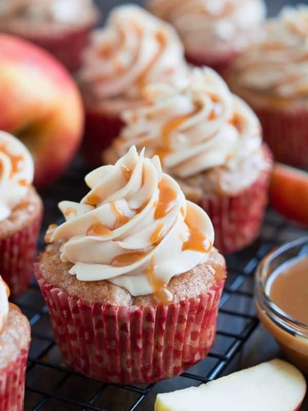 Spiced Apple Cupcakes With Caramel Frosting