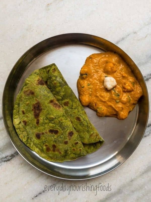 Spinach paratha (Palak Paratha)