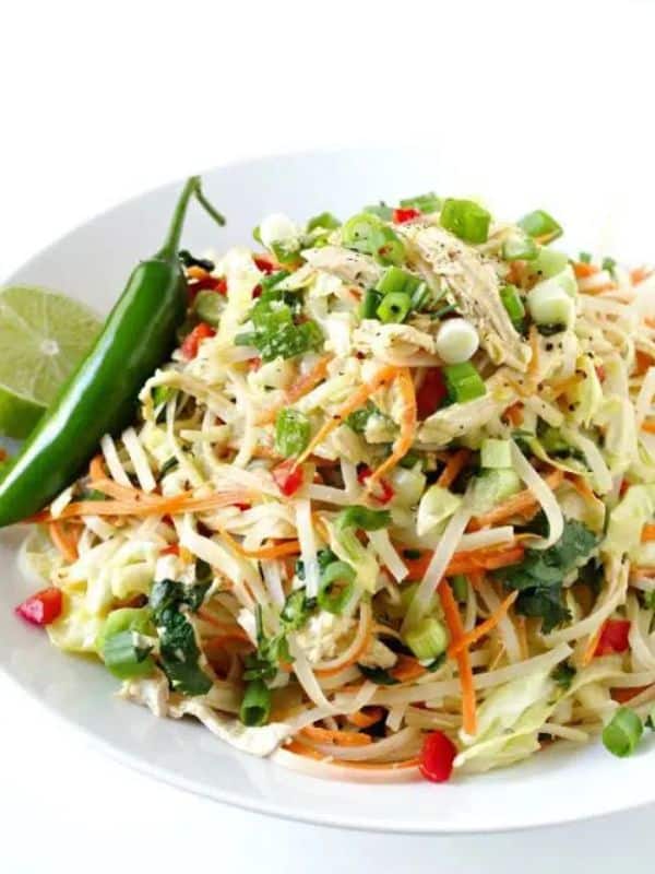 Vietnamese Chicken Salad with Rice Noodles