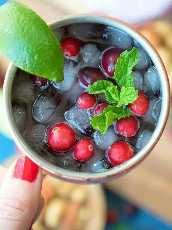 Non-Alcoholic Cocktail Cranberry Moscow Mule Mocktail