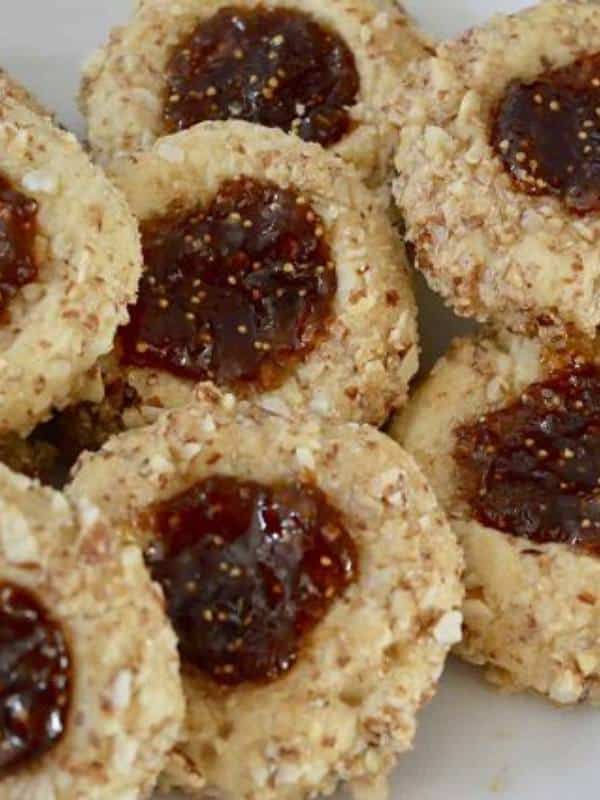 Italian Thumbprint Cookies - Fig Spread And Almonds