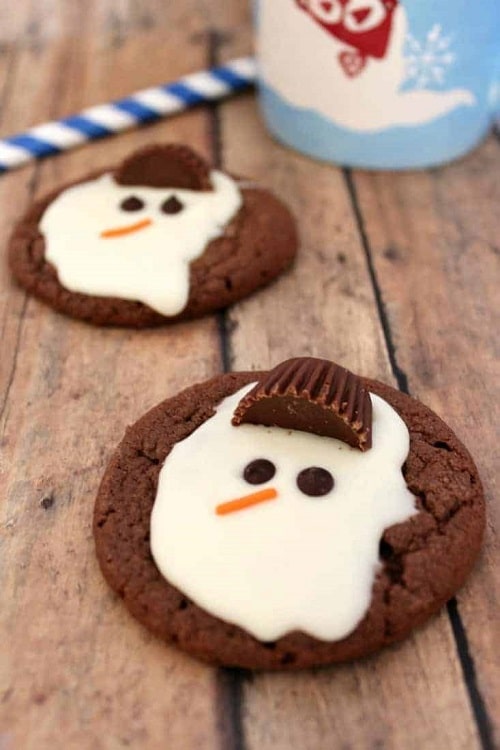 Chocolate Cookie Recipes Melted Chocolate Snowman Cookies Recipe