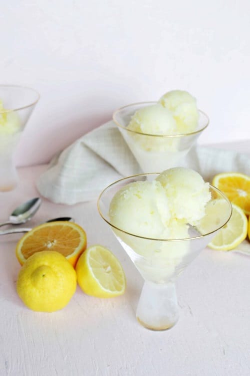 Limoncello Sorbet Palate Cleanser (4 Ingredients)