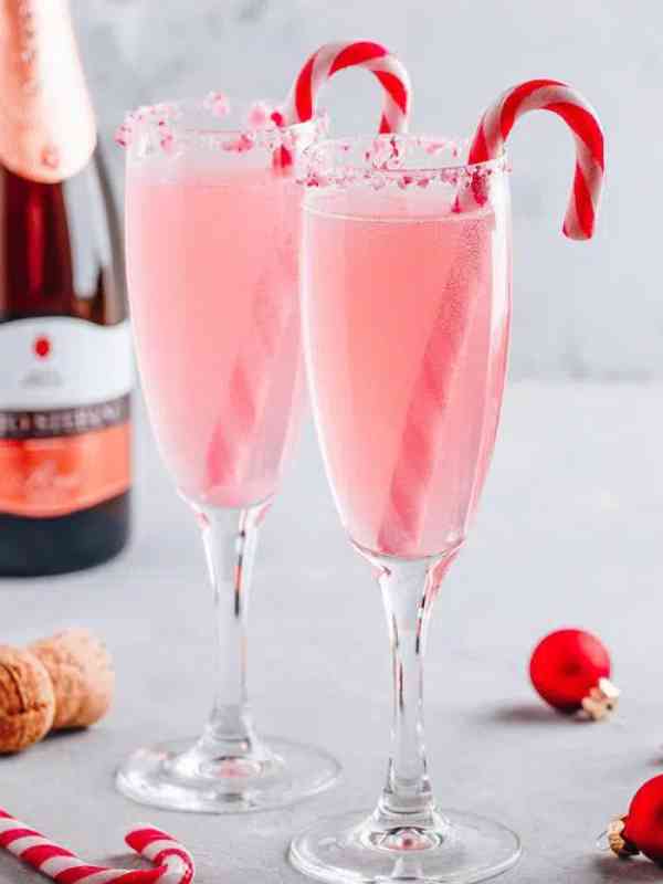 Peppermint Mimosas (with Candy Canes)