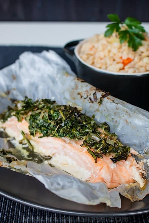 Salmon in Parchment Paper with Herbs