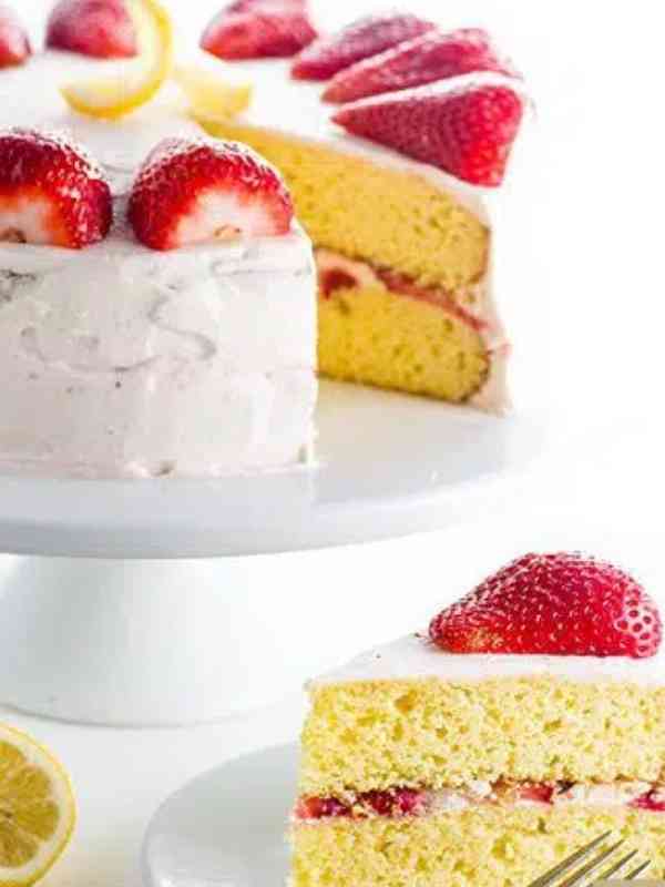 Strawberry Lemonade Cake Recipe (Low Carb, Gluten-free, Sugar-free)